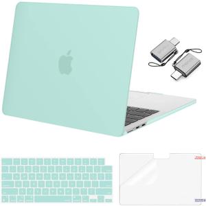 MOSISO Compatible with MacBook Air 13 inch Case 2026 2025 2024 2023 2022 M4 A3240 M3 A3113 M2 A2681,Plastic Hard Shell&Keyboard Cover&ScreenFilm&Type C for MacBook Air 13.6 inch Case, Mint Green