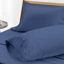 THREAD SPREAD 100% Egyptian Cotton Pillow Cases Queen Size Set of 2 - Luxury 1000 Thread Count Queen Pillow Cases (Deep Blue), Soft Cooling Sateen Weave Hotel Quality Egyptian Cotton Pillowcases