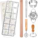8 PCS Ravioli Maker Press, Ravioli Stamp Maker Cutter Set With Rolling Pin, Empanada Maker Press Kit with Pasta Cutter Wheel, Dumpling Maker Mold for Ravioli, Dumpling, Pierogi, Hand Pie