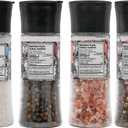 Soeos Spice Seasoning Set of 4, 9.8oz(277.82g), With Integrated Grinders, Salt and Pepper Grinder Set, Pure and Fresh Perfect for BBQ Seasoning Gift Set, Grilling Spice, Herb, Spice & Seasoning Gifts