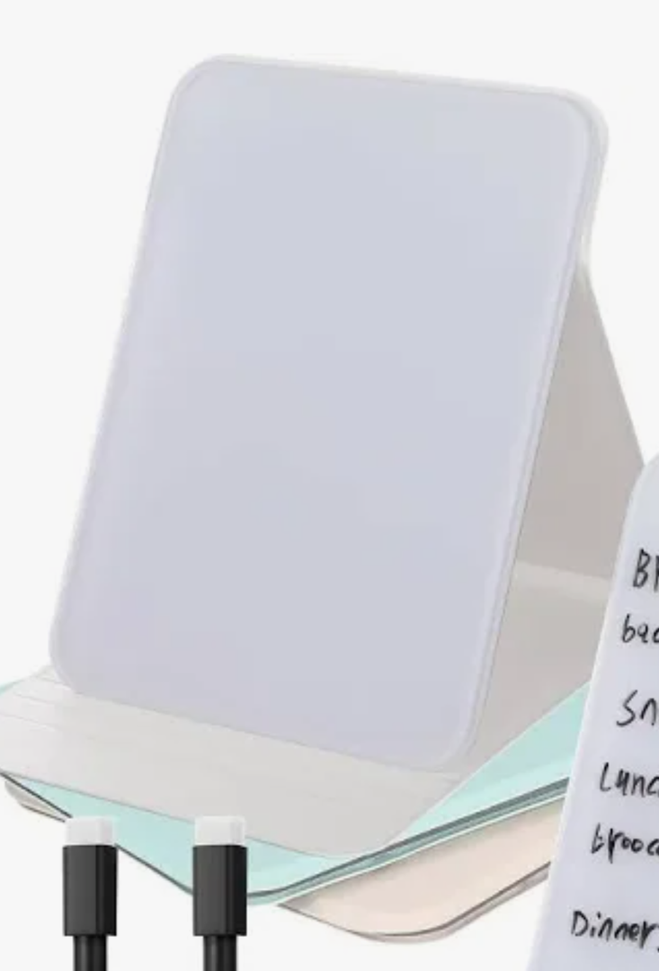 NiOffice Frosted Acrylic White Board 8x6 Inches, Frameless Desktop Tablet Dry Erase Board with Flexible Magnetic Stand and Markers, Mini Whiteboard Desk Accessories for Home, Office, School