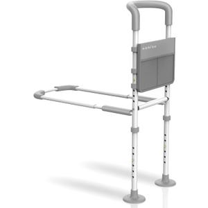 Agrish Bed Rails for Elderly Adults Safety, Bed Rails for Seniors Supports 350lbs with Motion Lights & Storage Pouch, Adjustable Bed Cane with Non-Slip Grip, Stable Bed Assist Rails for Seniors