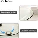 YIMAI Glass Vessel Sink, Above Counter Oval Bathroom Vanity Sink, 18.5" x 11.8" Clear Tempered Glass for Modern Bathrooms, Vanity, Powder Room, Guest Bathroom, 18.5"D x 11.8"W x 5.1"H