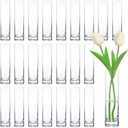 24 Pack Glass Cylinder Bud Vases - Clear Flower Vases Bulk for Wedding Decor - 7.5 Inches Tall Flowers Holders for Home Decor Centerpieces - Small Slim Vases Set for Party Decorations