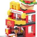 City Burger House Building Block Set, MOC Street View Burger Shop Creative Fast Food Play Building Brick Sets Educational STEM Toys Gift for Boy and Girls 6-12 - 167PCS