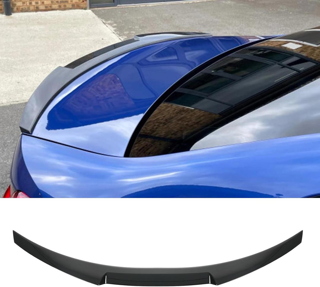 KHK E90 Rear Spoiler, Gloss Black Rear Trunk Spoiler Wings, ABS Material M4 Style Rear Spoiler Wing Lid Fits for 2006-2011 BMW E90 3-Series 4 Door Sedan & 2008-2011 for BMW M3 Sedan