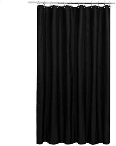 N&Y HOME Fabric Shower Curtain or Liner Extra Long 72 x 84 Inches - Hotel Quality, Machine Washable, Water Repellent - Black, 72x84