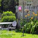 Double Shepherds Hooks for Outdoor, 76 Inch Heavy Duty Bird Feeder Pole with 5 Prongs Base, Adjustable Shepherds Hook for Bird Feeder, Garden, Weddings, Hanging Plant, 2 Pack