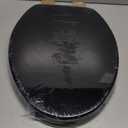 Black Elongated Toilet Seat Natural Wood Toilet Seat with Zinc Alloy Hinges, Easy to Install also Easy to Clean, Scratch Resistant Toilet Seat by Angol Shiold (Elongated, Black)