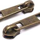 Goyunwell #5 Zipper Pulls Metal Antique Bronze for Nylon Coil Zippers 40pcs Brass Zipper Head Sliders for Purse and Bag Making Tent Bulk