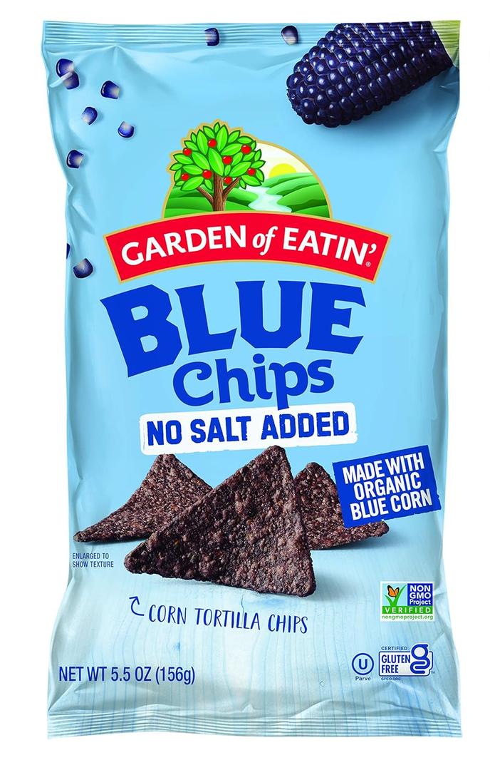 Garden of Eatin' Tortilla Chips, Unsalted, Blue Corn, 5.5 oz (Pack of 12)