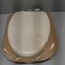 Mayfair Padded Toilet Seat, Cushioned Soft Vinyl over Wood Core Seat, Secure Hinges, Easy Clean, Made in USA, Elongated, Bone