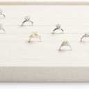 7-Slot Linen Jewelry Display Tray – Elegant Organizer for Rings, Earrings, Studs | Compact Storage & Decorative Showcase for Jewelry Accessories (White)