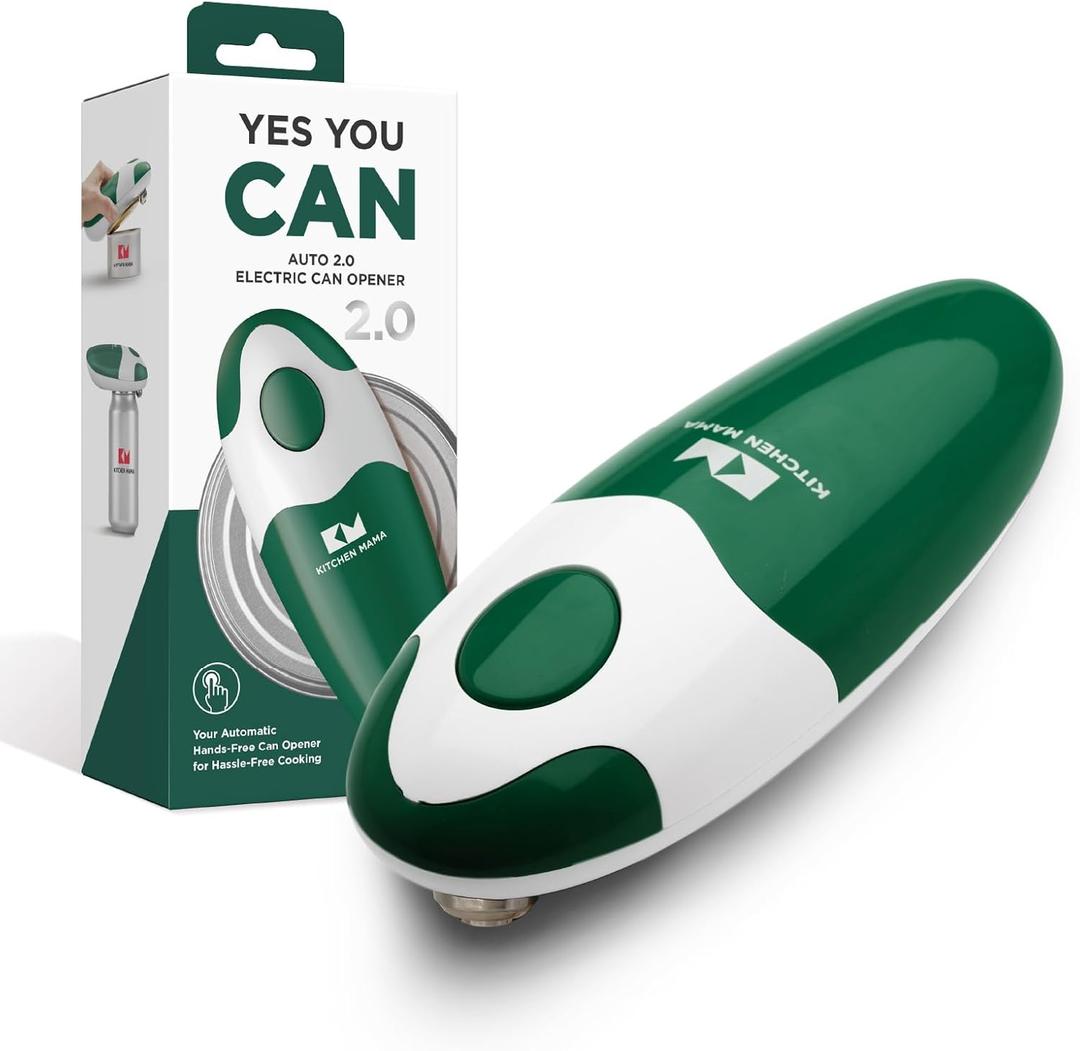 Kitchen Mama Auto 2.0 Electric Can Opener, Alpine Green | Automatic Hands Free, Safe Smooth Edge, Lid Remover, Battery Operated Cordless, Opens Almost Any Can Pop or Soda Can