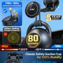 YRU Upgraded Magnetic Phone Holder Car【Patented & Super Magnet】 for MagSafe Mount Dashboard Windshield Vent Magnet Phone Cradle Stand for iPhone 17 16 15 14 13 12 Pro Max Samsung Truck, Black