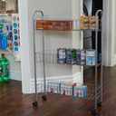 Household Essentials Slim Storage Cart, 3 Shelf Storage Cart with Wheels, Perfect for Laundry Rooms, Bathrooms, Pantries, Kitchens and More, 30 inches x 20 inches x 7 inches