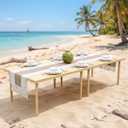 60"x30" Portable Boho Wooden Low Folding Picnic Table for Indoor Outdoor, Diagonal Stripe 60*30inch