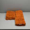 Non Slip Thick Shaggy Chenille Bathroom Rug Sets 2 Piece, Thickened Hot Melt Rubber Bottom Bath Mats for Bathroom, Bath Rugs Quick Dry Machine Washable for Shower (Burnt Orange, 32"x20" Plus 17"x24")