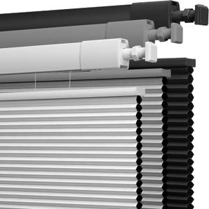 Boolegon No Drill No Tools Cellular Shades Top Down Bottom Up Honeycomb Blinds Blackout Cordless Window Blinds Easy to Install Cellular Shade for Windows,Blackout-White 48"×64" 