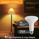 LED Flood Light Bulbs, BR30 Dimmable 750LM Recessed Light Bulbs, 8W(65W Equivalent), CRI80, 2700K Soft White, 15000 Hours, E26 Base LED Can Bulb, 6 Pack