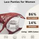 J-pone G-String Thongs for Women T-back Lace Hollow Out Low Waist Thongs Breathable Cheeky Sexy Underwear Panties 5Pack (L)