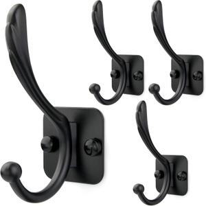 Heacy Duty Coat Hat Hooks,Wall Mount Hanger, 4 Pack