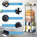 2 x Wall-Mounted Towel Rack  Retractable with Hanging Hooks  Heavy Duty Stainless Steel Organizer for Bathroom, Laundry Room & More (Black)