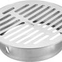 uxcell Floor Drain Cover, 5.7" 304 Stainless Steel Anti-Blocking Drain Cover Balcony Snap-in Drain Drain Strainers for Outdoor Bathroom Kitchen, 150 Flat Mouth