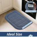BEQHAUSE 30x18 Inch Kitchen Rug Mat Durable Kitchen Rugs Non-Slip Washable Absorbent Kitchen Mats for Floor Dirt-Resistant Semicircular Kitchen Mat (Blue)