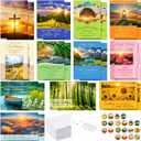 Gersoniel 24 Pack Religious Christian Birthday Cards Bulk with Scripture Bible Verse Christian Blessings 4.5 x 6.2 inch Religious Birthday Cards with Envelopes and Stickers(Landscape Style)