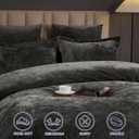 PHF Crushed Velvet Comforter Set King Size, 5-Piece Luxury Winter Bedding Sets with 2 Euro Shams, Heavyweight Warm Fluffy Velvet Bed Spread, Glam Home Decor, Grey