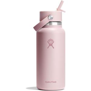 Hydro Flask Water Bottle - Insulated Stainless Steel - Wide Straw Lid, Non Spill, Leakproof in 32 Oz Trillium Pink