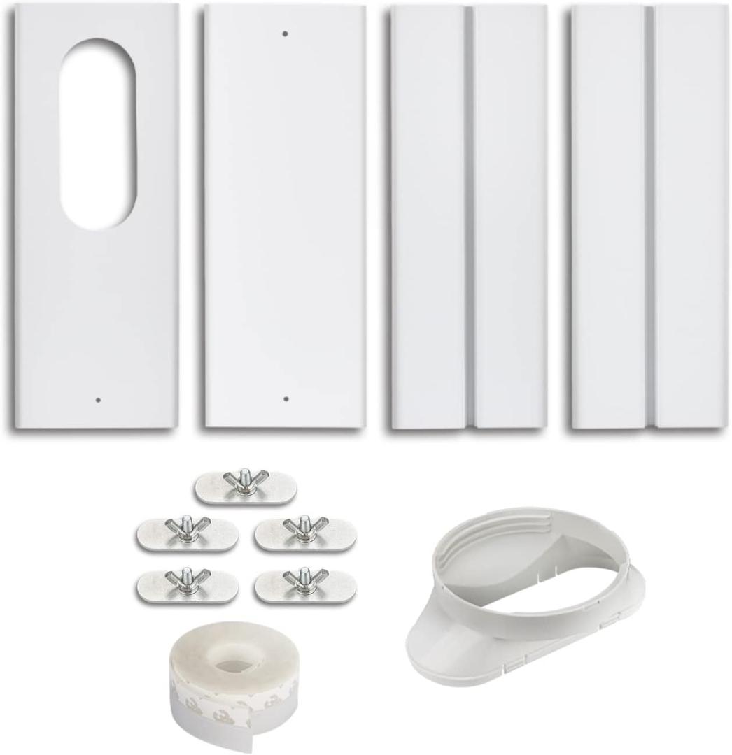 Alpine Hardware Portable Air Conditioner Window Kit with Coupler Adjustable Window Seal for AC Unit, Sliding AC Vent Kit for Exhaust Hose, Universal for Ducting with 5 Inch Diameter