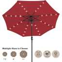 JEAREY 9FT Outdoor Patio Umbrella with Solar Lights, LED Lighted Pool Umbrella with Tilt and Crank, Outdoor Table Umbrellas for Deck, Yard & Market (Burgandy)