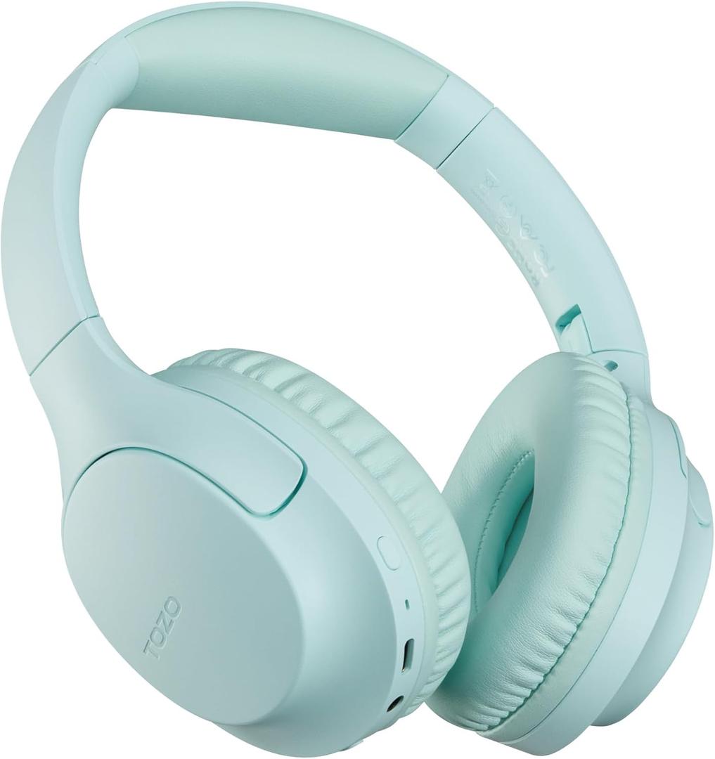 TOZO Bluetooth 5.4 Over Ear Headphones,70H Playtime with Mic,Delay Mode,Foldable Wireless Headset,Deep Bass Stereo Sound,Customizable 32 EQ Music Mode Via Button & App,for Travel and Home, Upgraded (Green)