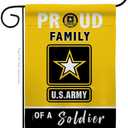 Breeze Decor Proud Family Soldier Garden Flag Armed Forces United State American Military Veteran Retire Official House Decoration Banner Small Yard Gift Double-Sided, Made in USA, Yellow/Black