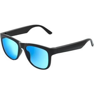 Smart Glasses for Women Men,UV400 Polarized Lenses, Bluetooth Glasses with Speakers, Open Ear Sound, Call/Music,Voice Assistant, Hands Free Calling, Bluetooth Sunglasses Indoor Outdoor Activities-Blue (Black)