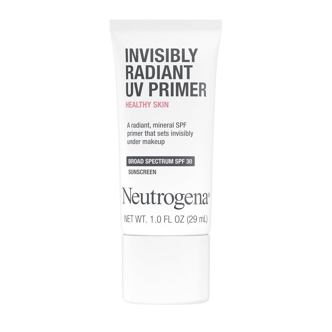 Neutrogena Healthy Skin Invisibly Radiant UV Face Primer with SPF 30, Mineral Sunscreen Makeup Primer, Broad Spectrum SPF 30, Suitable for All Skin Types, 1 fl. oz