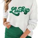 MARZXIN Women 2026 Casual Holiday Love Sweaters Round Neck XOXO Sweater St Patrick Tops Merry Christmas Heart Sweatshirt XL
