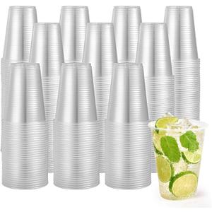Turbo Bee 1000 Pack 16oz Plastic Cups,Disposable Clear Drinking Cups,Hot and Cold Drink Container for Water, Juice, Soda,Coffee