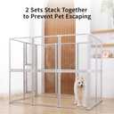 Clear Acrylic Dog Play Pen Indoor (White, 23.6H, 8)