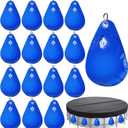 16Pcs Pool Cover Weights with Hooks, Swimming Pool Cover Hanging Bag Heavy Duty PVC Pool Water Bags, Antifreezing Winter Pool Cover Weights for Above Ground Swimming Pool Closing Kit