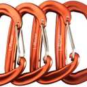 Carabiner,12KN Lightweight Heavy Duty Carabiner Clips,Aluminium Wiregate Caribeaners for Hammocks,Camping, Key Chains, Outdoor and Gym etc,Hiking & Utility (Orange4PCS)