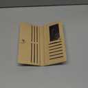 Immaturus Womens Wallet, White Slim Thin RFID Blocking Card Wallets, Bifold PU Leather Credit Card Holder Organizer, Cute Cash Clutch Long Billfold with Zipper Coin Pocket Ladies Girls Gift