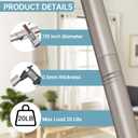 Silver Shower Curtain Rod - Tension Curtain Rod Adjustable 32 to 78 inch Spring Tension Shower Rod No Drilling Non Slip, Silver