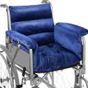 Suzile Wheelchair Cushion Wheelchair Seat Cushion with Strap Recliner Suitable for 18 Inches Armrest and Support for Senior(Navy Blue)