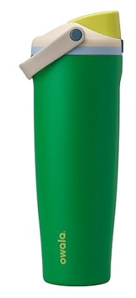 Owala FreeSip Tumbler Insulated Stainless Steel Water Bottle with Built-in Straw and Side Handle, For Travel, Work, School, and Sports, 40oz, BPA Free, Leak Proof, Putting Green