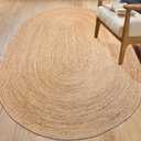 Chardin home Hand Woven Natural Jute Braided Area Rug 8x10 Feet Oval | Vintage Boho Reversible Rug for Living Room, Bedroom, Dining Area, Entryway | Farmhouse Natural Fiber Floor Covering