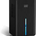 Dehumidifiers for Home, Upgraded 101OZ Dehumidifier (800 sq.ft), Quiet Dehumidifier for Basement, Bedroom, Bathroom, RV, Closet with Auto-off, Sleep Mode, 7 Colorful LED Light, Small Portable, Black