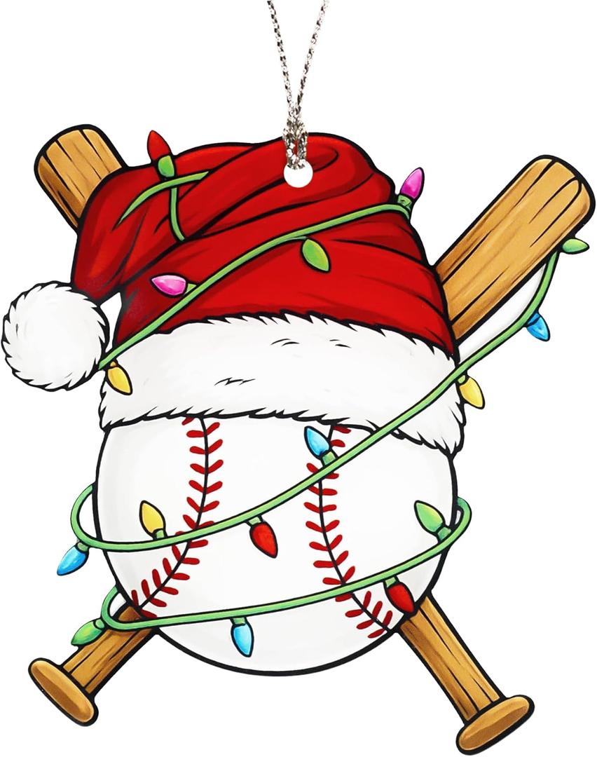 2 x Baseball Christmas Ornaments 2025, Softball Ornament, Funny Sports Ornaments for Christmas Tree, Softball Ornaments for Girls, Ornament Holiday Decor, Gift for Baseball and Softball Lovers
